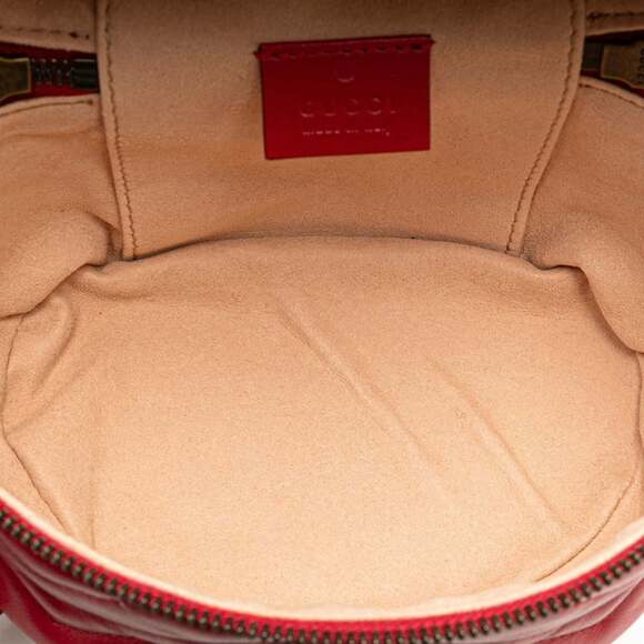GUCCI Red Leather GG Marmont Vanity Bag - Picture 7 of 11